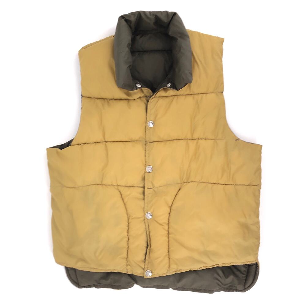 80s reversible puffer vest quilted two tone 1980s vintage